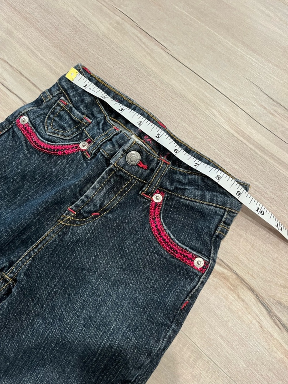 Levi's Girls Dark Blue Denim Bootcut Jeans with Pink Sequin Accents Size 4T - Picture 11 of 12